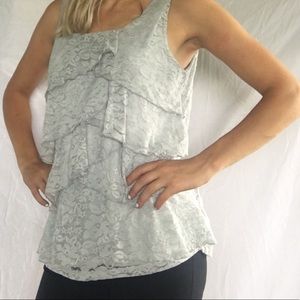Light jade lace blouse